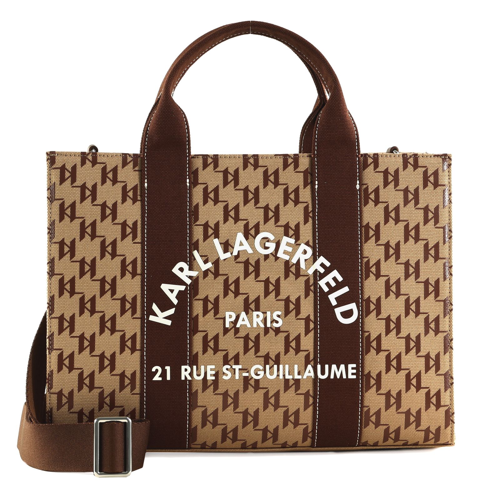 KARL LAGERFELD K / RSG Mono Square Tote Bag M Monogram Nougat Brown