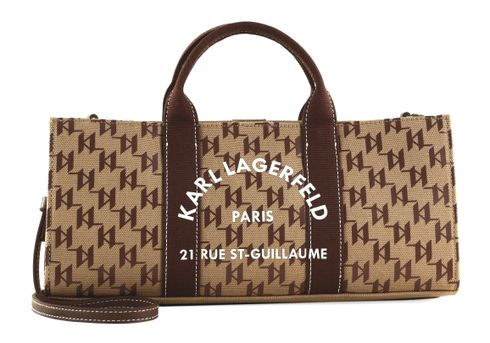KARL LAGERFELD COTE D AZUR Magazine Tote Bag Monogram Nougat Brown