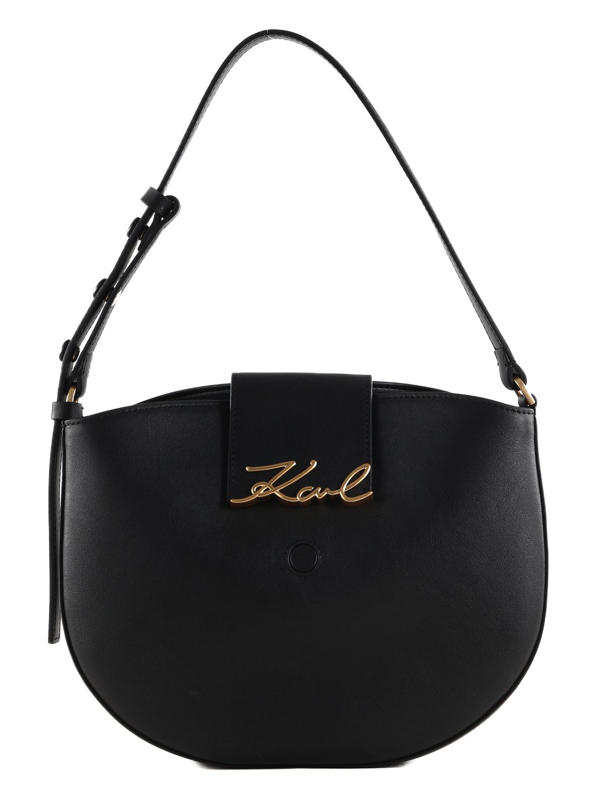 KARL LAGERFELD COTE D AZUR Half-Moon Shoulder Bag Black