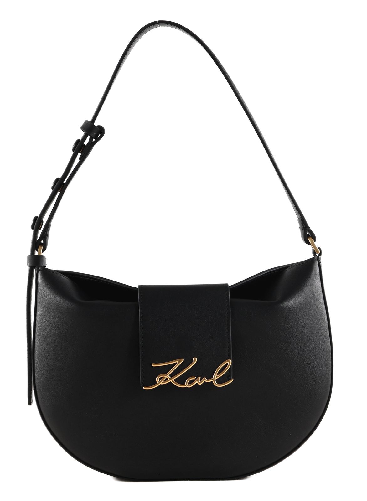 KARL LAGERFELD COTE D AZUR Half-Moon Shoulder Bag Black KARL LAGERFELD COTE D AZUR Half-Moon Shoulder Bag Black