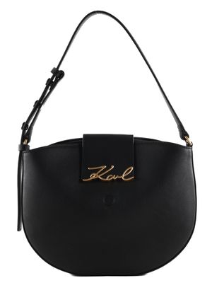 KARL LAGERFELD COTE D AZUR Half-Moon Shoulder Bag Black