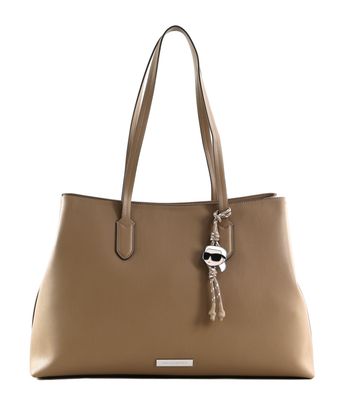 KARL LAGERFELD Ikon Smooth Tote Bag L Mushroom Brown