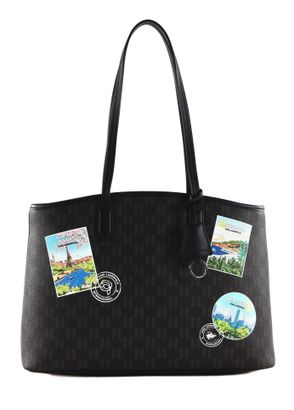 KARL LAGERFELD Ikon Monogram CC Tote Bag M Brown-KL Mono