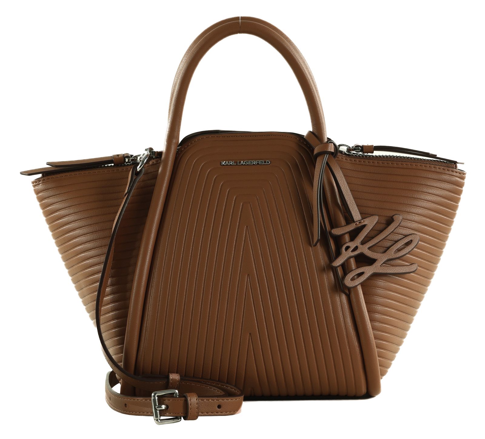 KARL LAGERFELD K / Wellen Tote Bag S Dark Tan
