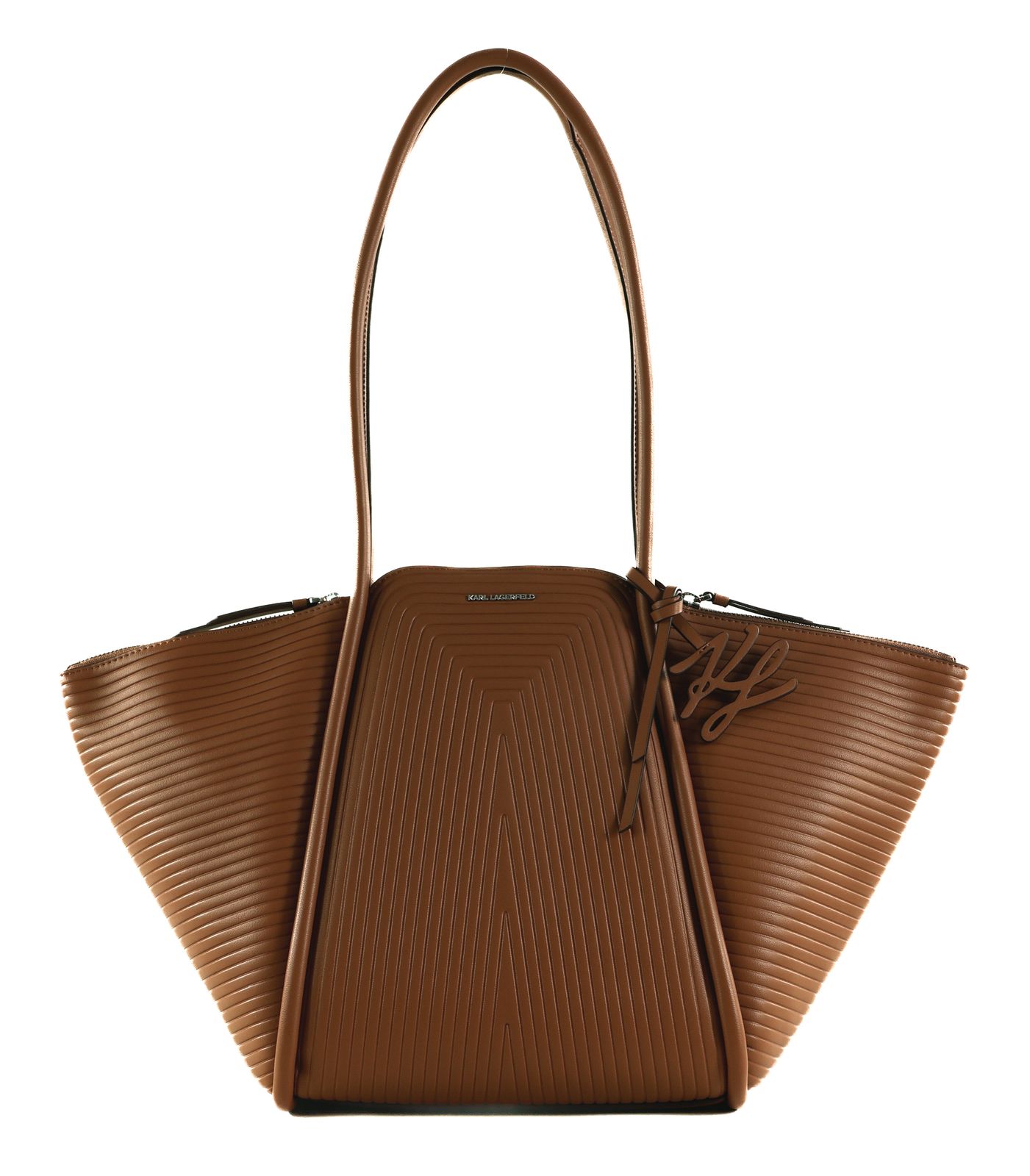KARL LAGERFELD K / Wellen Tote Bag M Dark Tan