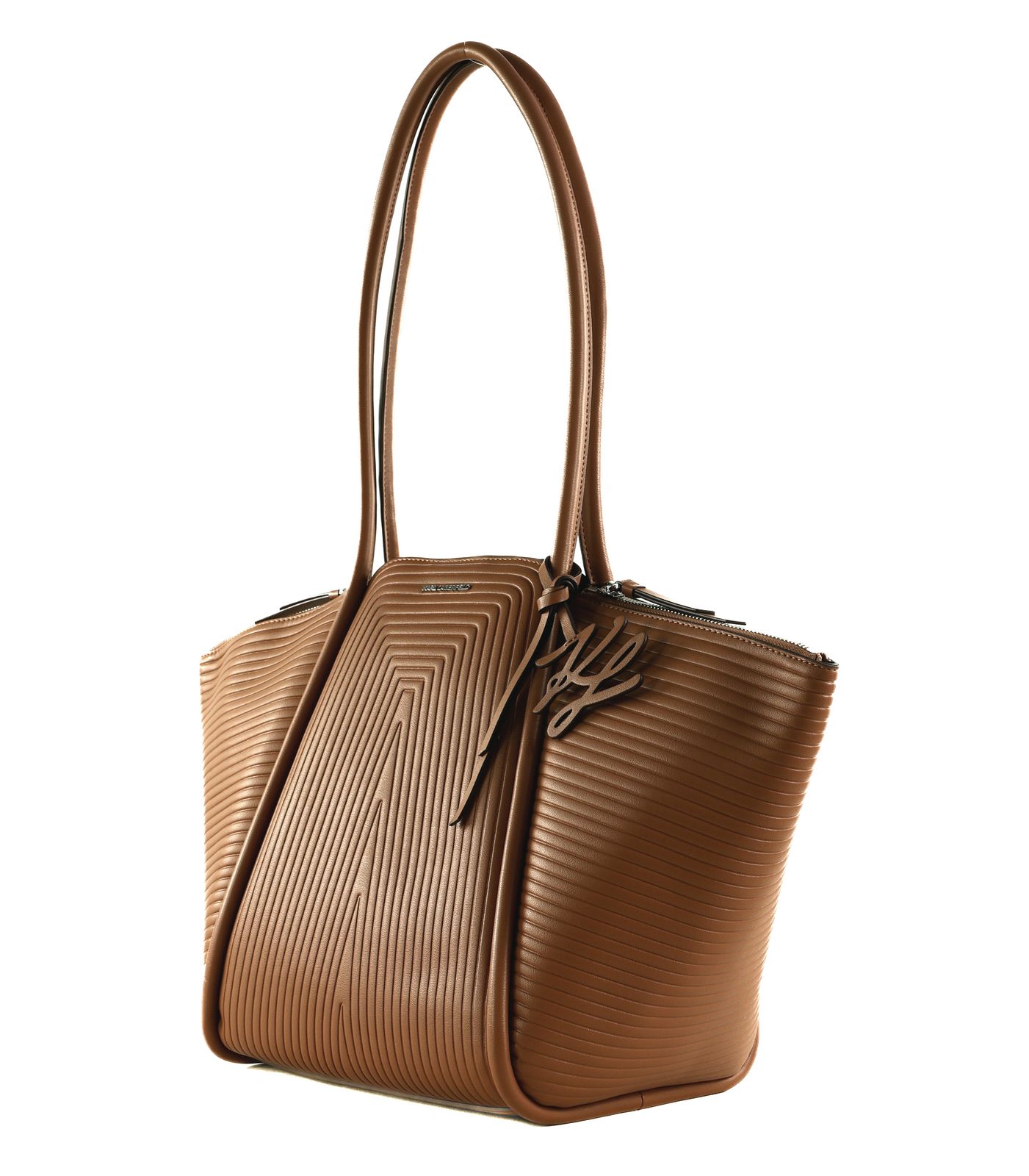 KARL LAGERFELD K / Wellen Tote Bag M Dark Tan KARL LAGERFELD K / Wellen Tote Bag M Dark Tan