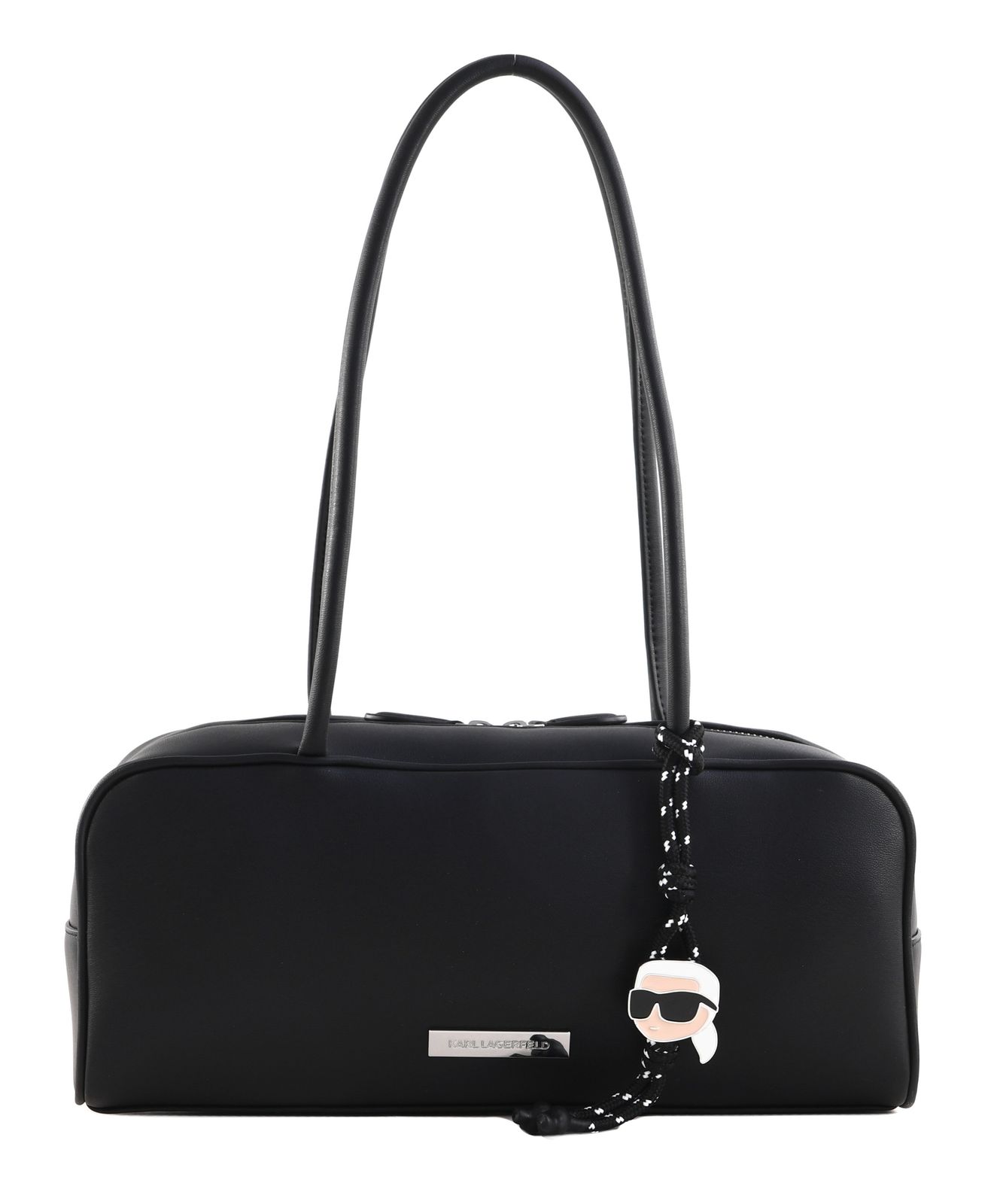 KARL LAGERFELD Ikon Smooth Shoulder Bag Black