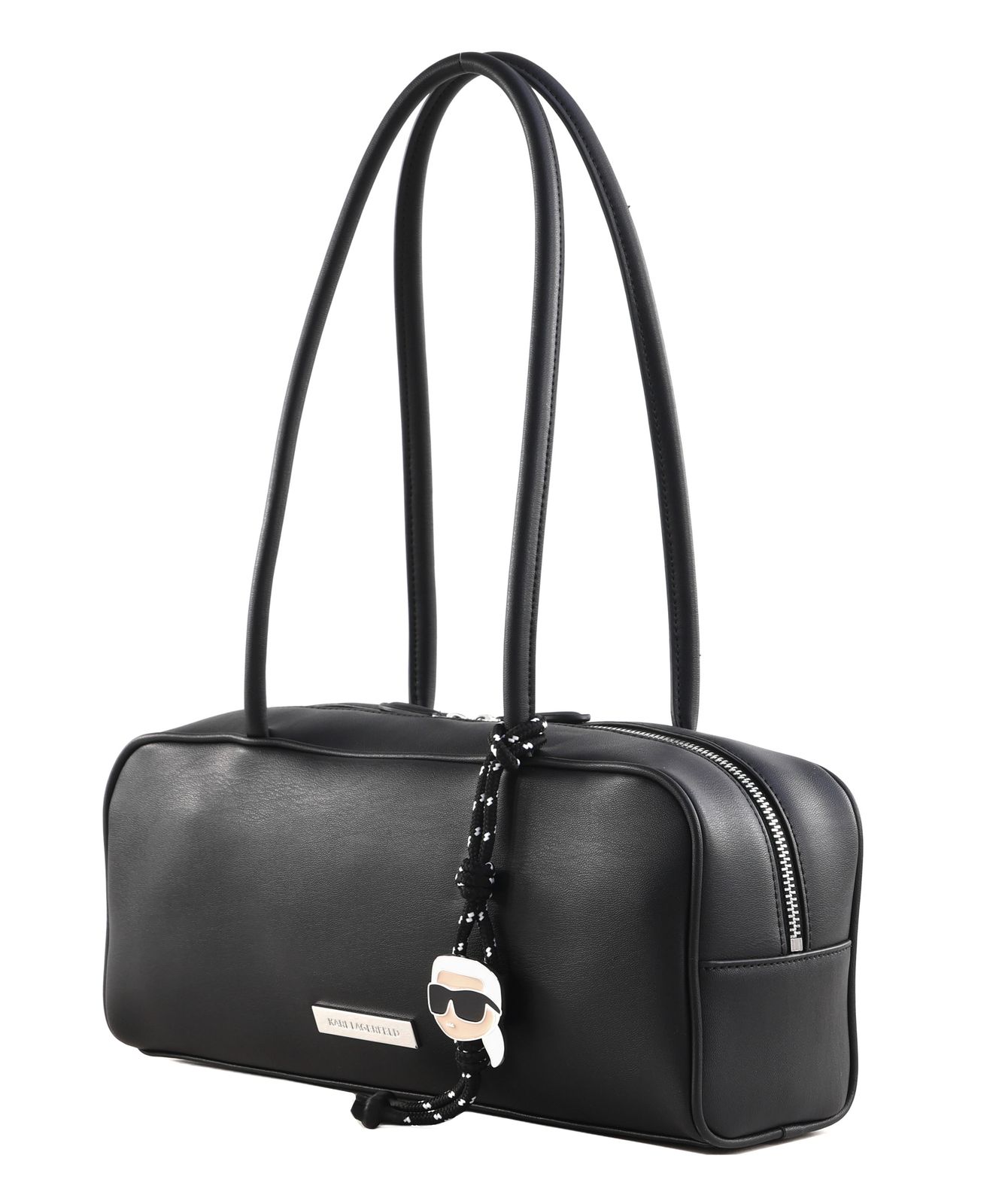 KARL LAGERFELD Ikon Smooth Shoulder Bag Black KARL LAGERFELD Ikon Smooth Shoulder Bag Black