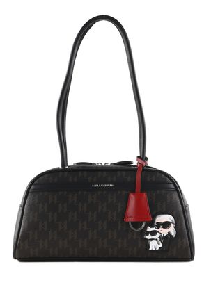 KARL LAGERFELD Ikon Shoulder Bag Brown-KL Mono KARL LAGERFELD Ikon Shoulder Bag Brown-KL Mono