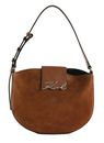 KARL LAGERFELD COTE D AZUR Half-Moon Shoulder Bag Dark Tan KARL LAGERFELD COTE D AZUR Half-Moon Shoulder Bag Dark Tan
