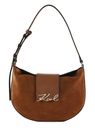KARL LAGERFELD COTE D AZUR Half-Moon Shoulder Bag Dark Tan KARL LAGERFELD COTE D AZUR Half-Moon Shoulder Bag Dark Tan