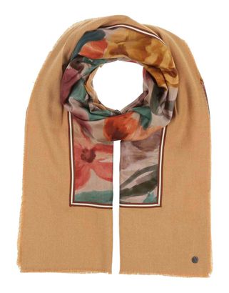 FRAAS Patchwork Stole With Floral Print Camel