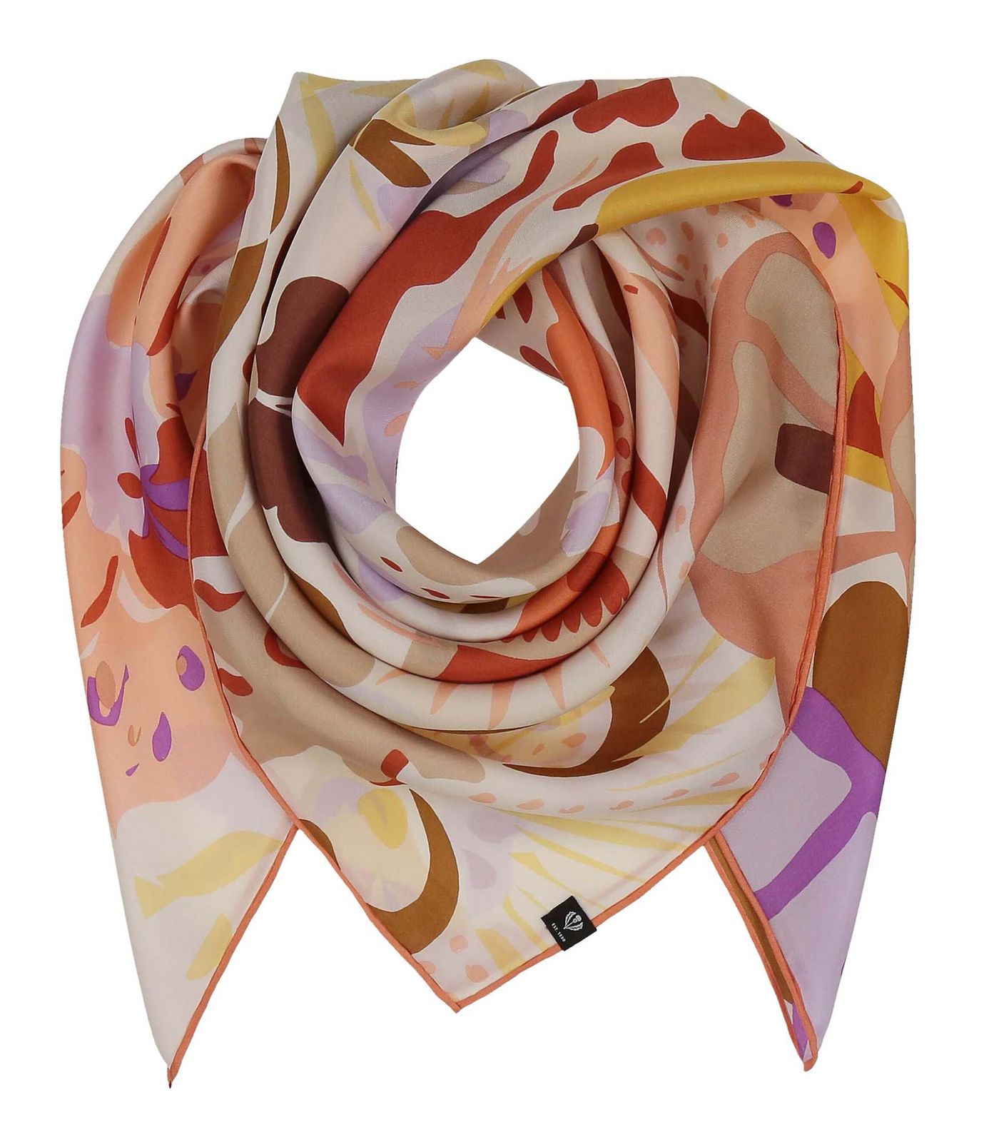 FRAAS Silk Stole With Floral Print Nougat