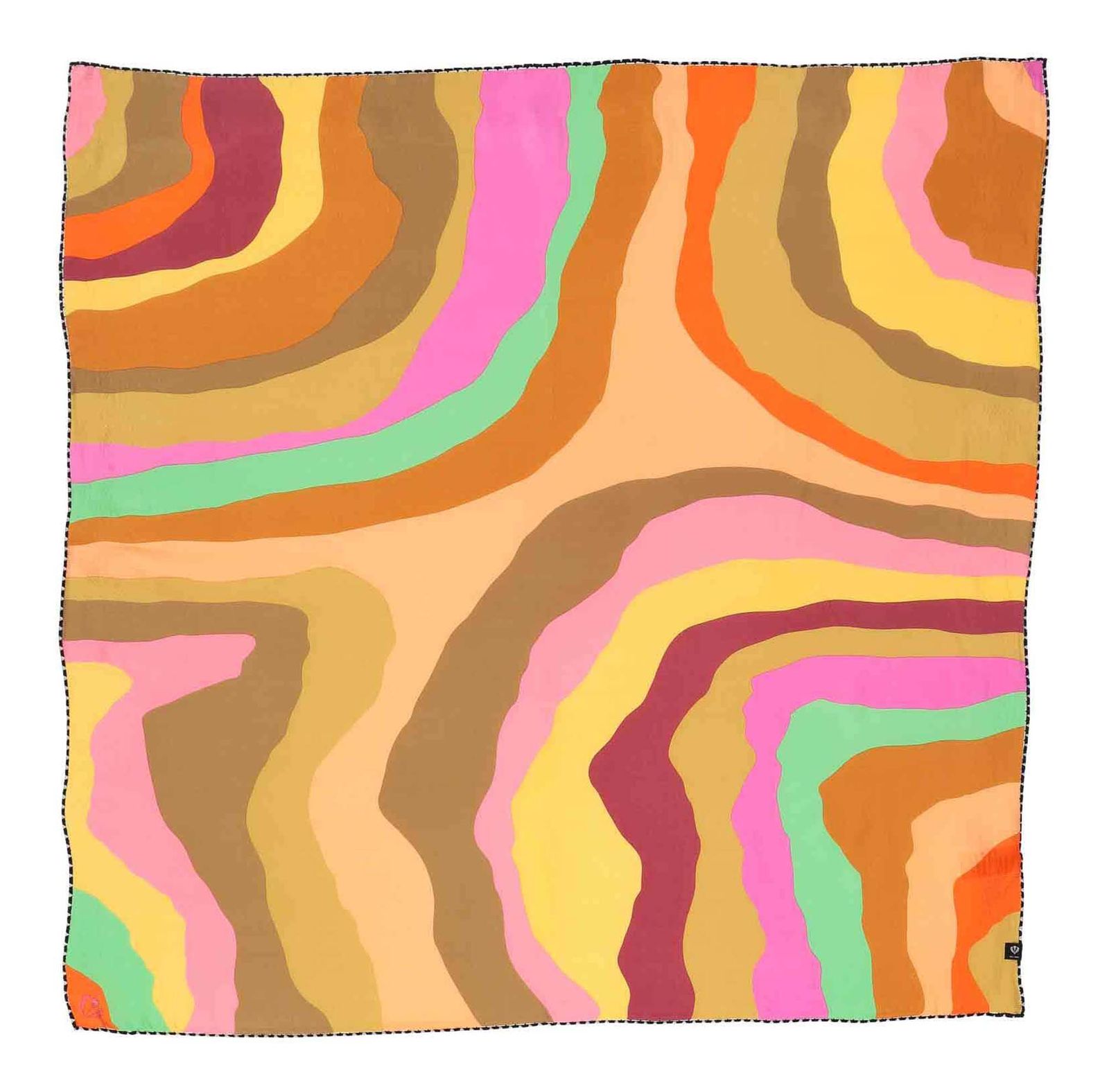 FRAAS Silk Crepe Scarf In Wave-Design Exotic Orange FRAAS Silk Crepe Scarf In Wave-Design Exotic Orange