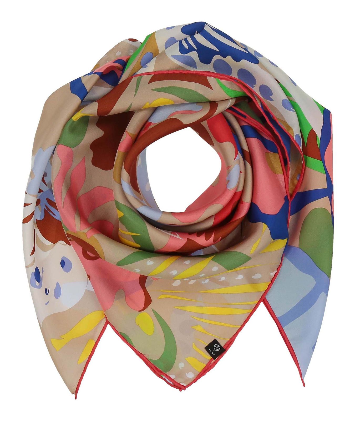 FRAAS Silk Stole With Floral Print Camel