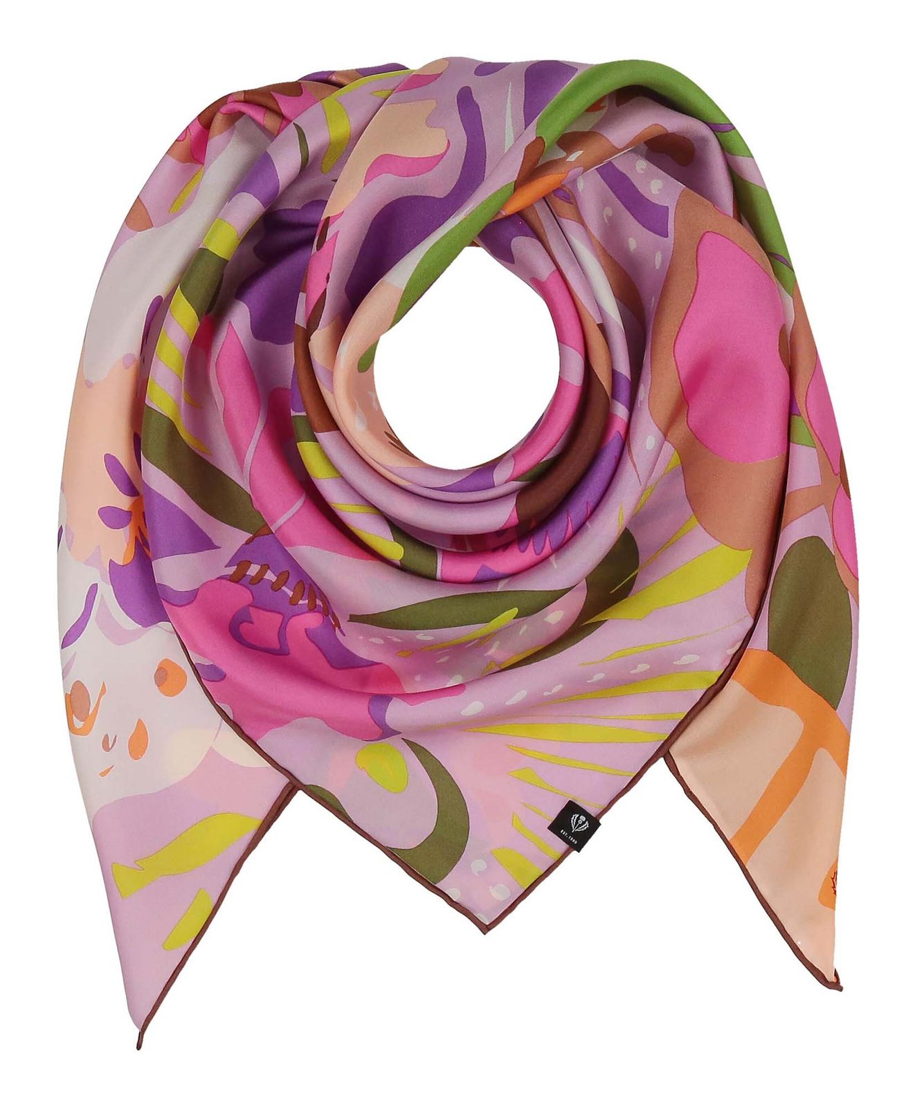 FRAAS Silk Stole With Floral Print Orchid Pink