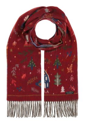 FRAAS Cashmink® Scarf With Christmas Design Red FRAAS Cashmink® Scarf With Christmas Design Red