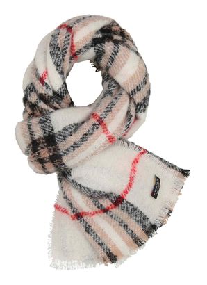 FRAAS Cashmink Scarf With FRAAS Plaid Cream White
