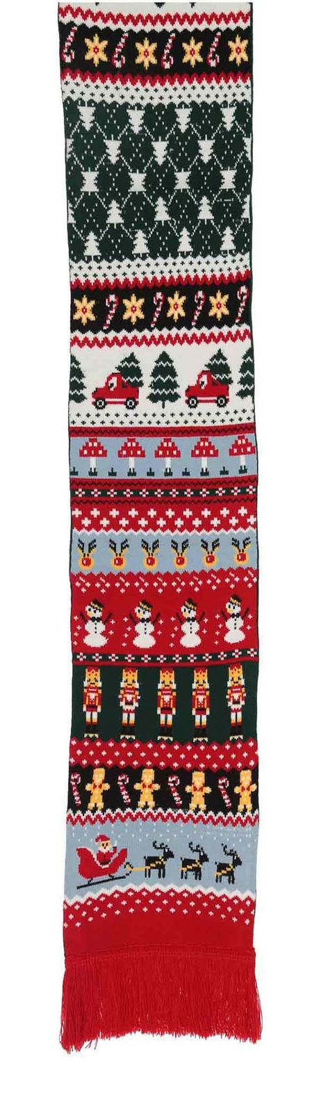 FRAAS Knitted Scarf With Christmas Design Multicolor FRAAS Knitted Scarf With Christmas Design Multicolor