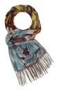 FRAAS Cashmink Scarf With Romantic Floral Design True Blue