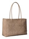 Calvin Klein Emblem AOP Embossed Suede Tote Desert Taupe