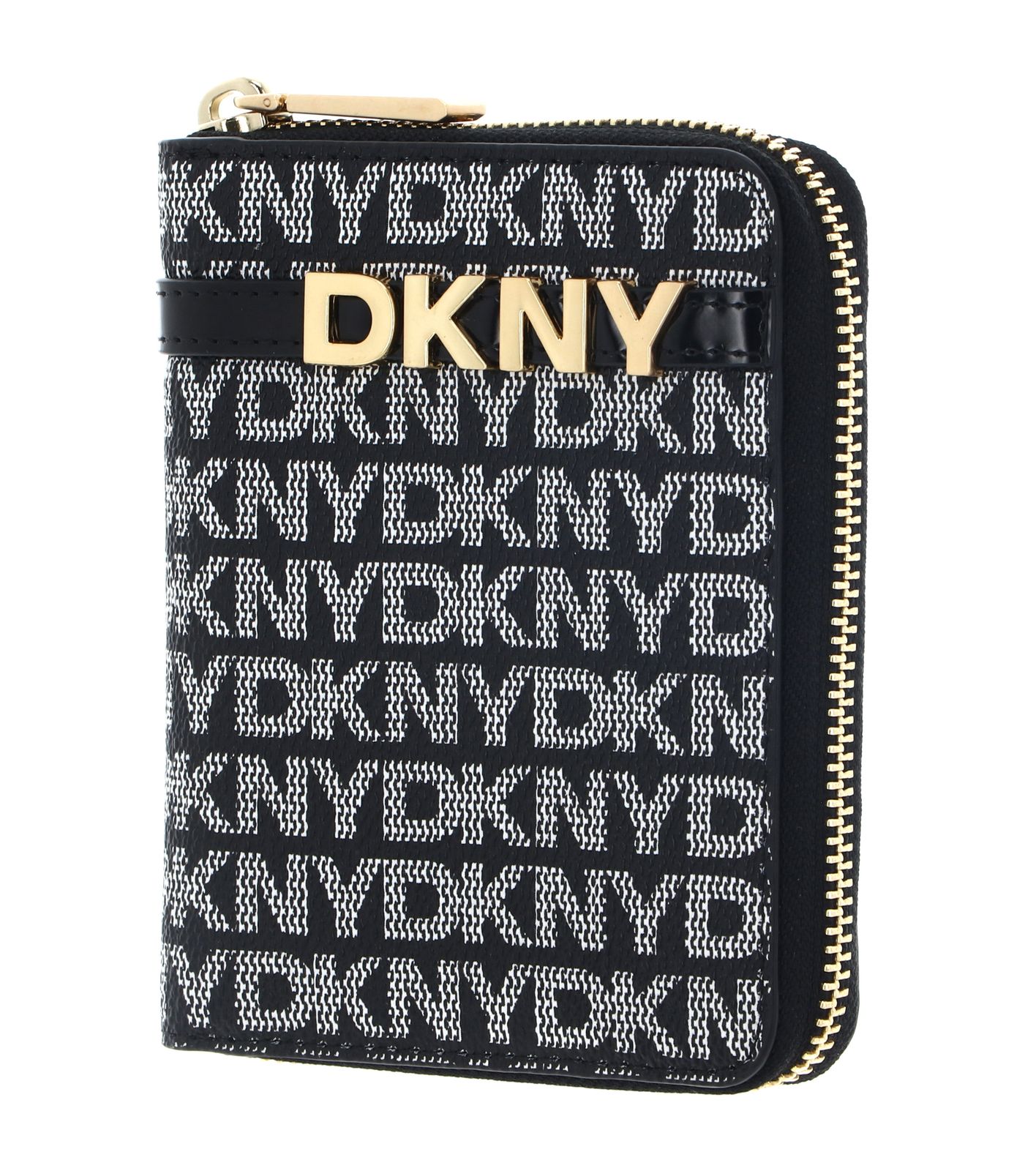 DKNY Avril Zip Around Wallet BK Logo - BK