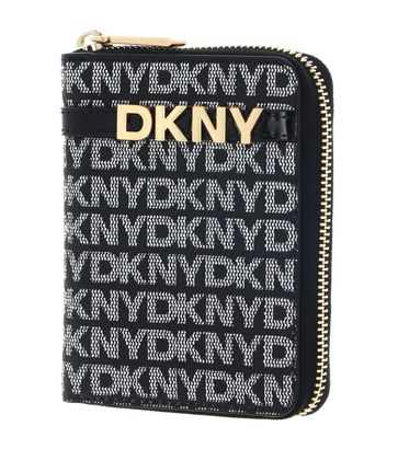 DKNY Avril Zip Around Wallet BK Logo - BK