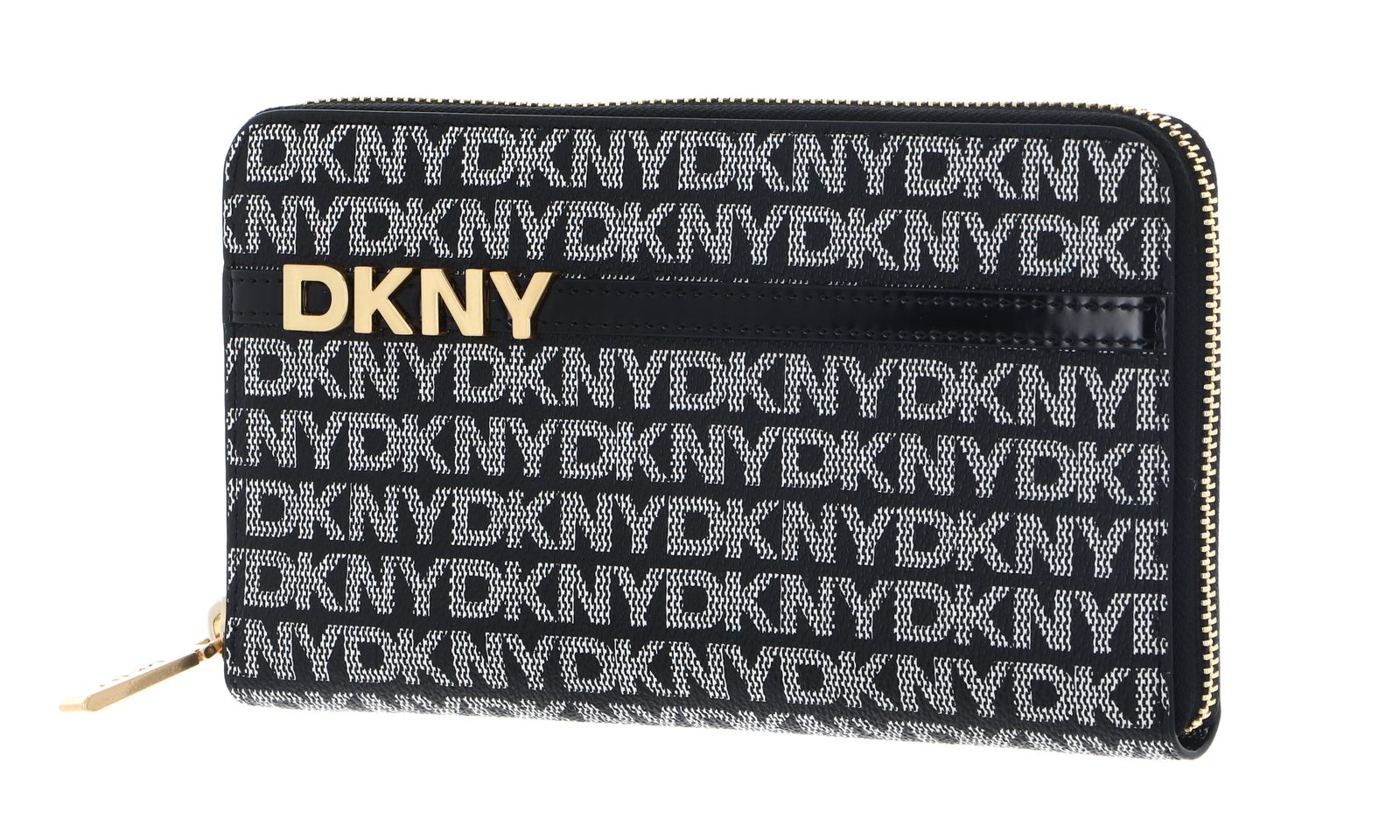 DKNY Avril Zip Around Wallet BK Logo - BK