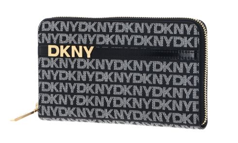 DKNY Avril Zip Around Wallet BK Logo - BK