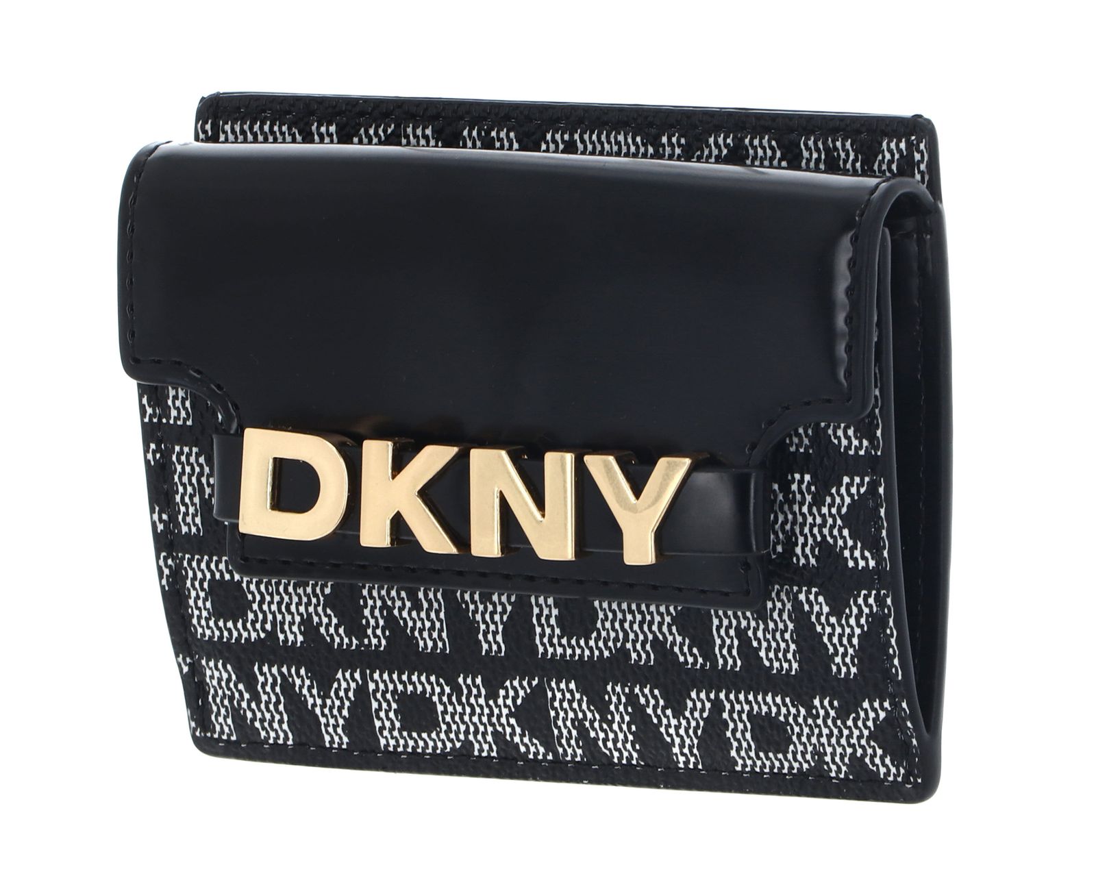 DKNY Avril Card Case BK Logo - BK
