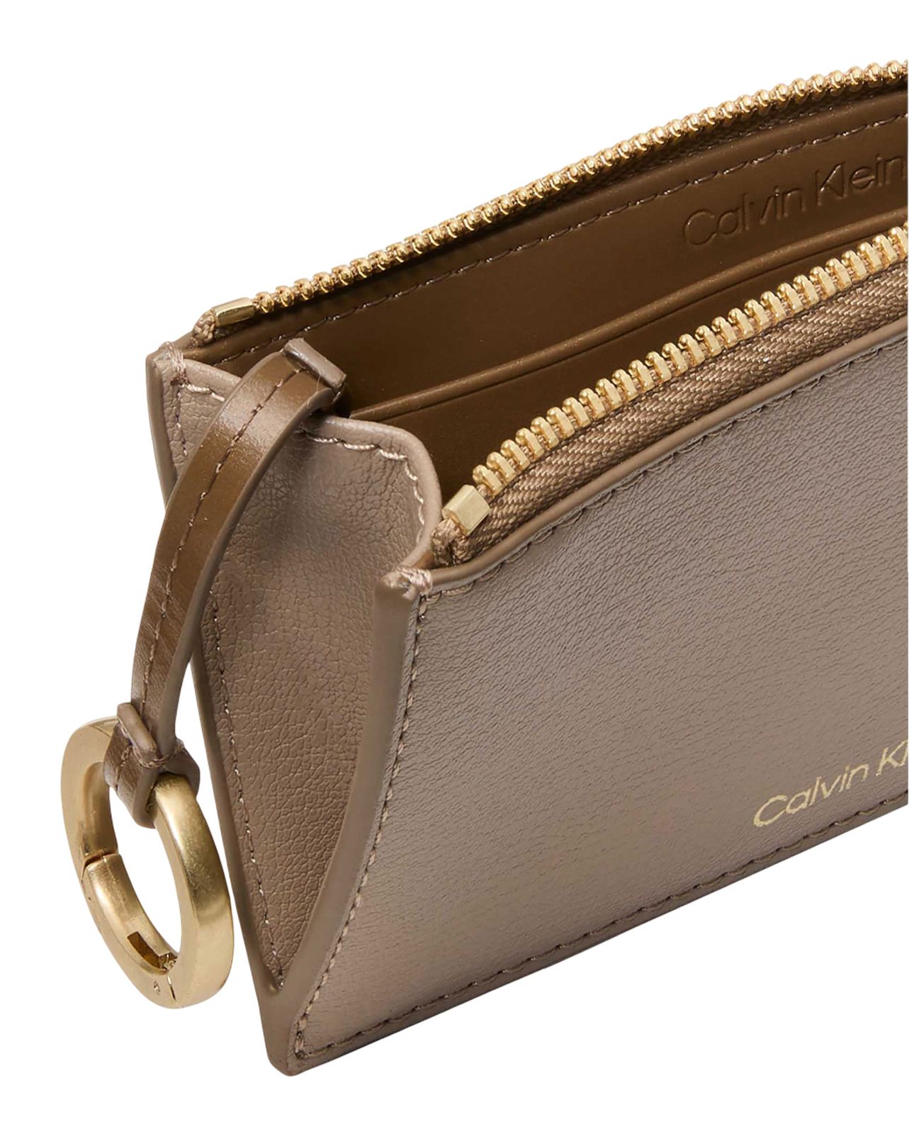 Calvin Klein Foil Logo Top Zip Cardcase Desert Taupe Calvin Klein Foil Logo Top Zip Cardcase Desert Taupe