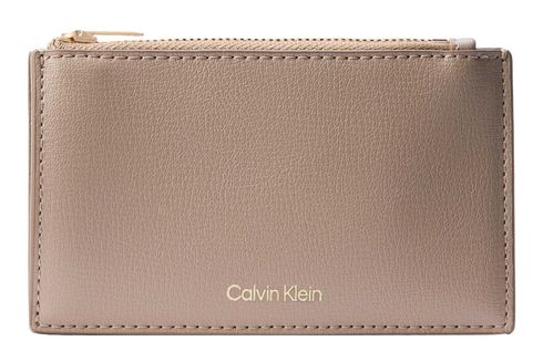 Calvin Klein Foil Logo Top Zip Cardcase Desert Taupe