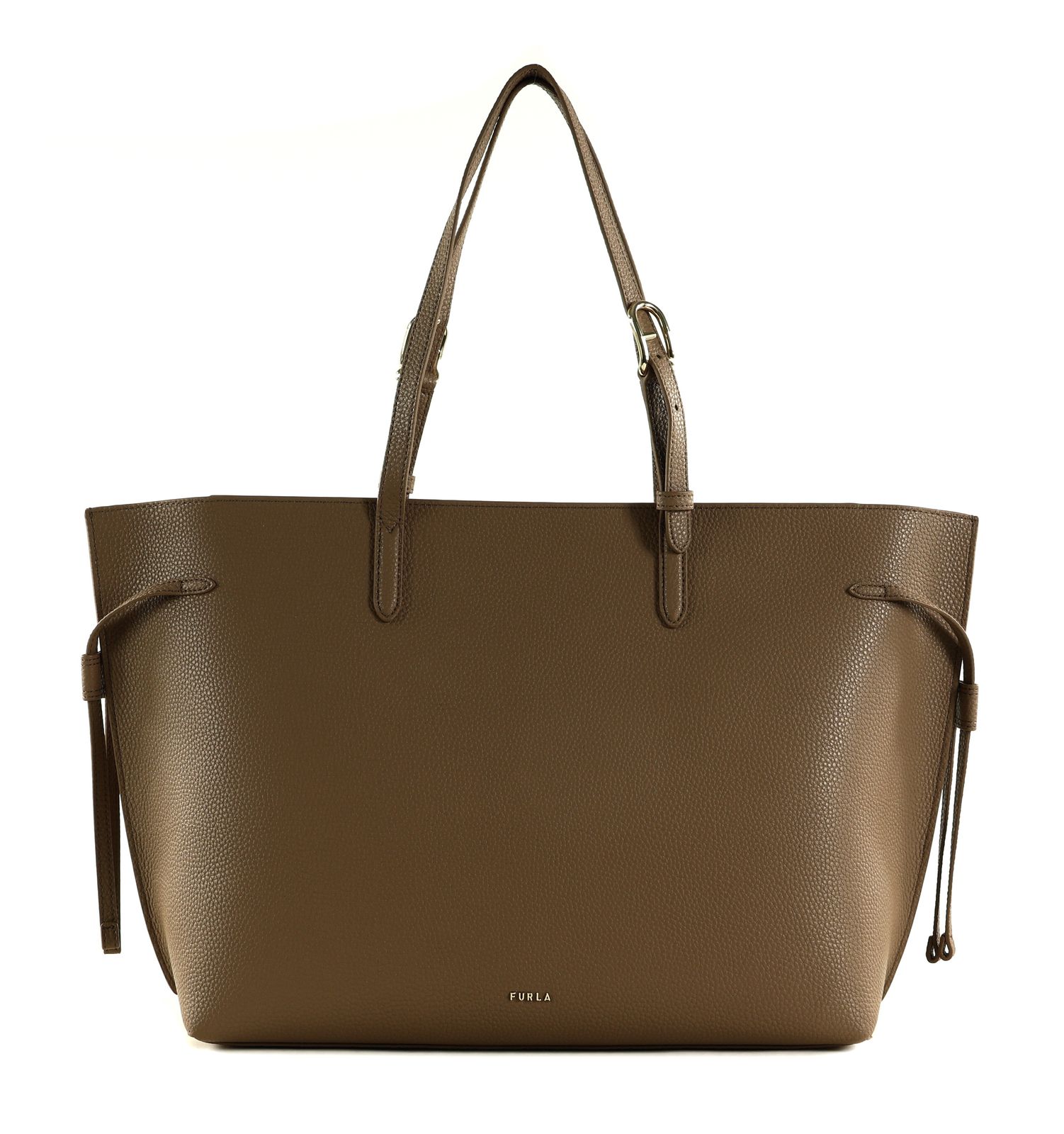 FURLA Ava Tote With Zip L Toffee + Nero int