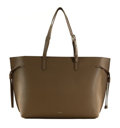 FURLA Ava Tote With Zip L Toffee + Nero int