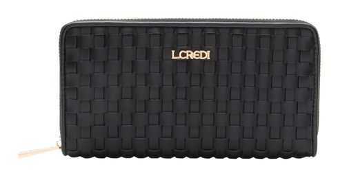 L.CREDI Radka Zip Around Wallet Black