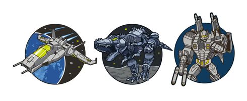 Schneiders Patches 3 teilig Space Robots