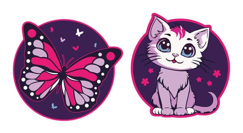 Schneiders Patches Set 2 teilig Butterfly + Kitten