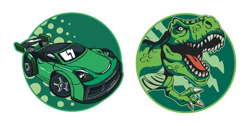 Schneiders Patches Set 2 teilig Car + Dino