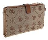 GUESS Melinda Logo SLG Double Zip Organizer Latte Logo GUESS Melinda Logo SLG Double Zip Organizer Latte Logo