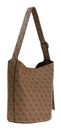 GUESS Meridian II Bucket Bag Latte Logo