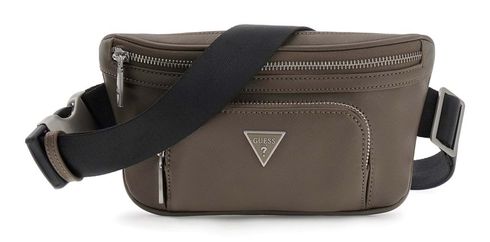 GUESS Certosa Saffiano Eco Compact Bum Bag Brown Shitake