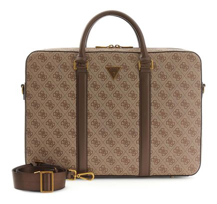 GUESS Milano Laptop Bag M Beige / Brown