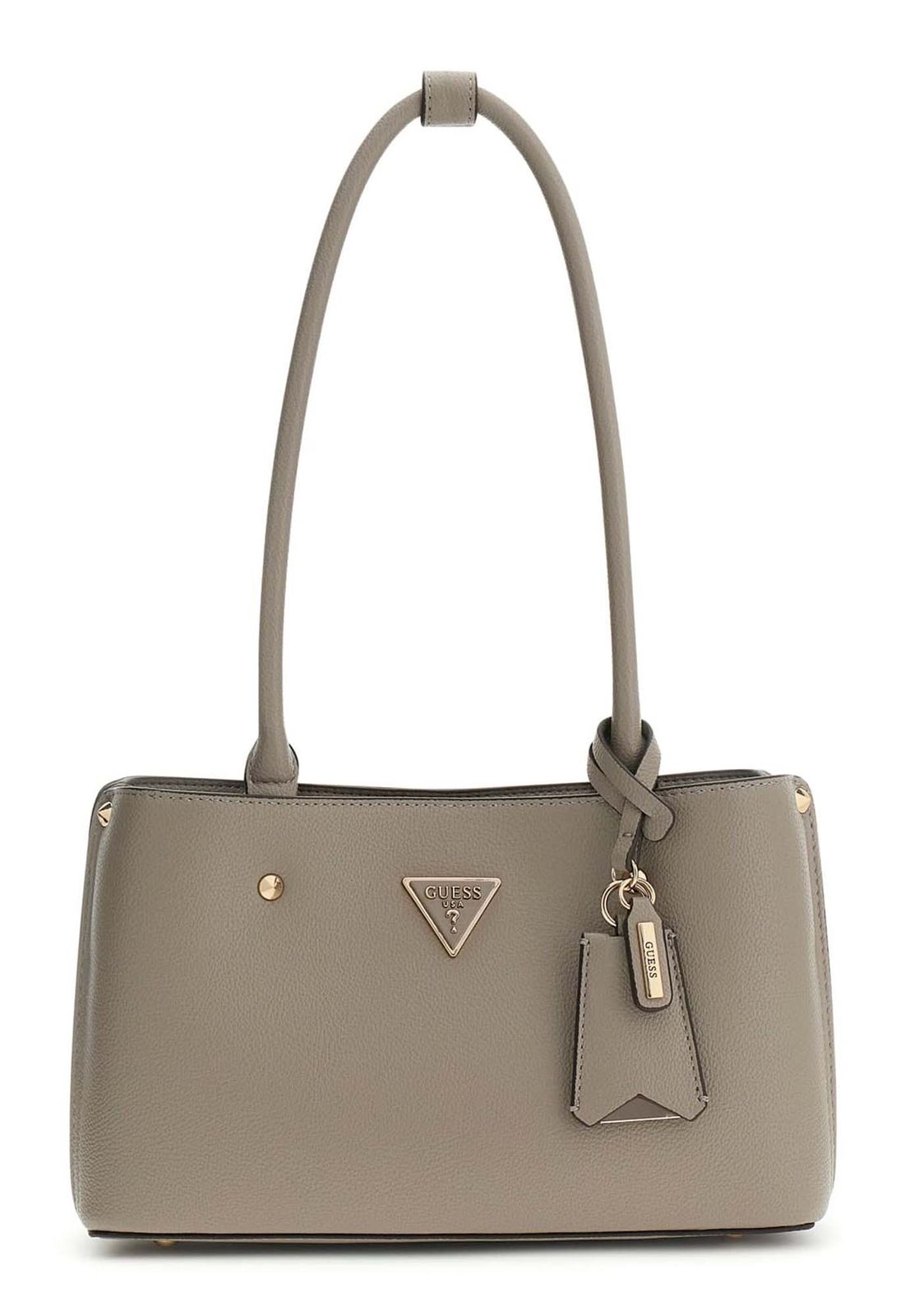 GUESS Meridian II Shoulder Satchel Bag Dark Taupe