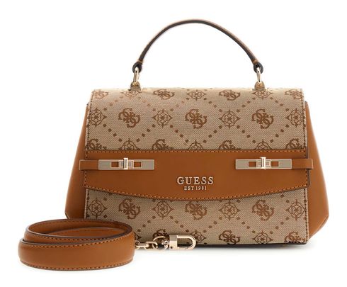 GUESS Melinda Logo Top Handle Bag Latte Logo