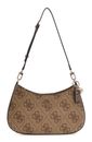 GUESS Noelle II Top Zipper Shoulder Bag Latte Logo / Brown GUESS Noelle II Top Zipper Shoulder Bag Latte Logo / Brown