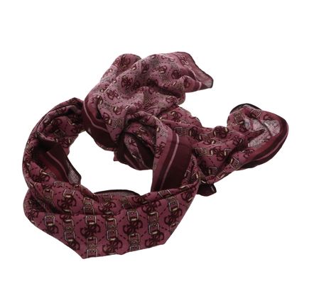 GUESS Karnilla Logo Scarf 60X180 Burgundy Logo