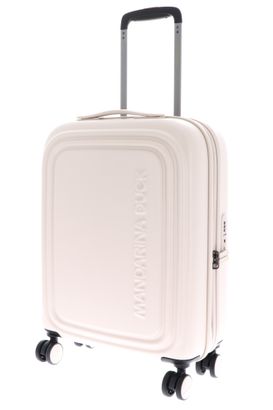 MANDARINA DUCK Logoduck + Expandable Cabin Trolley White Mocha