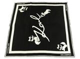 KARL LAGERFELD Ikon Signature Silk Scarf Black