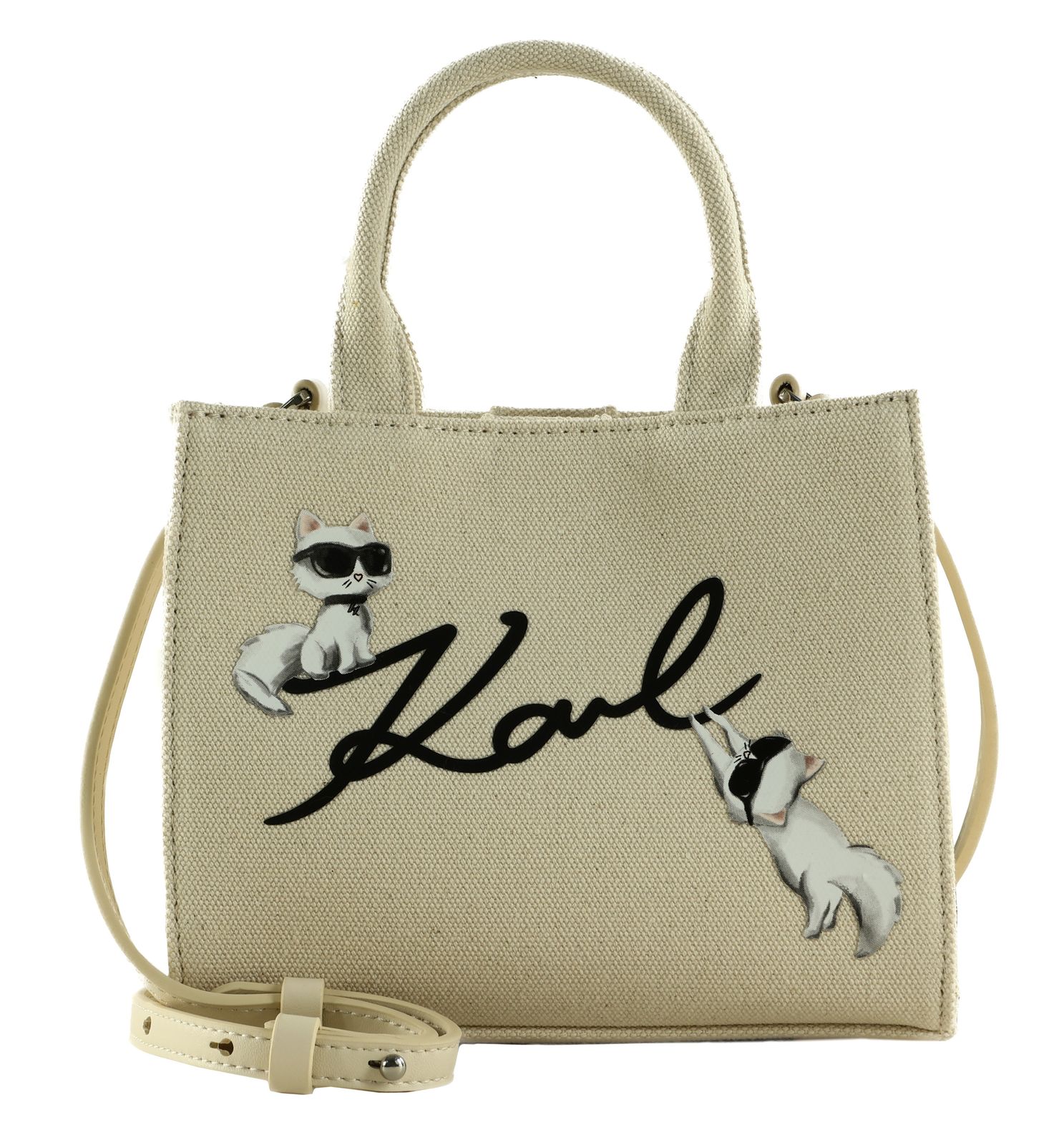 KARL LAGERFELD Ikon Square Tote Natural