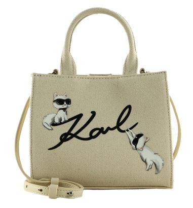 KARL LAGERFELD Ikon Square Tote Natural